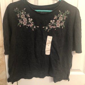 Adam Levine Floral Crop Top T-shirt